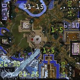 Arena of War 2.01a: Heroes Survival - Warcraft 3: Mini map